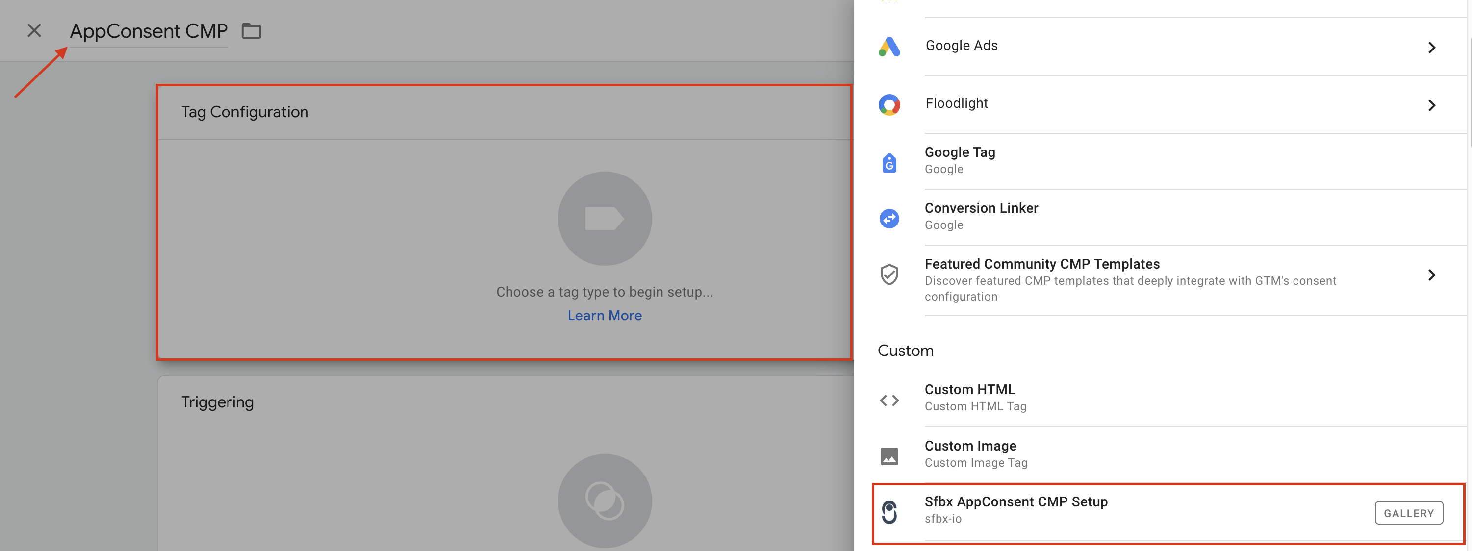 Google Tag Manager import template